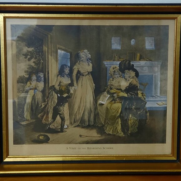 " A VISIT TO THE BOARDING SCHOOL" GEORGE MORLAND WILLIAM WARD ENGRAVER 12"X14"